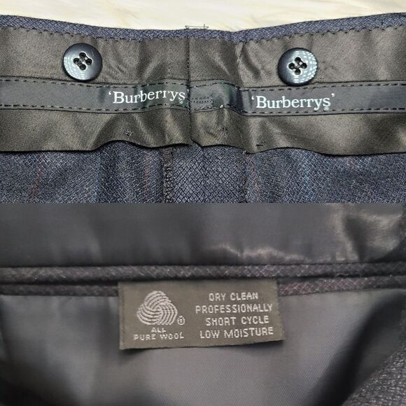 Vintage 2pc Burberrys Grey Wool Suit Jacket & Trouser Set - Picture 16 of 16